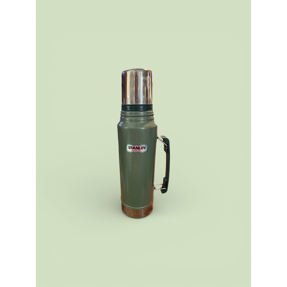 Stanley Classic Vacuum Bottle Thermos Green Handle 1.1 Qt Vintage